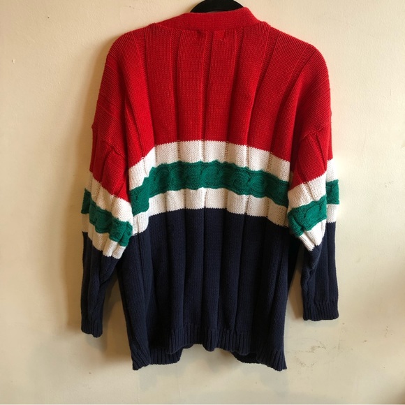 Vintage Plus Size Cotton Striped Cardigan Sweater 3X - Picture 6 of 6